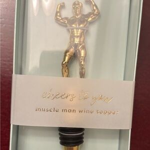 Gold Muscle Man Wine Topper